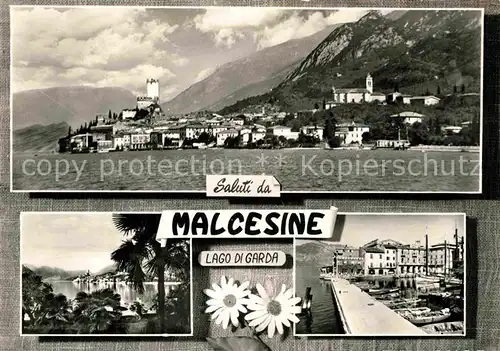 AK / Ansichtskarte Malcesine Lago di Garda Panorama Teilansicht Hafen Kat. Malcesine
