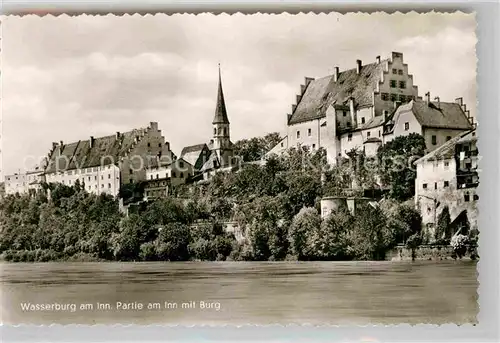 AK / Ansichtskarte Wasserburg Inn Partie am Inn mit Burg Kat. Wasserburg a.Inn