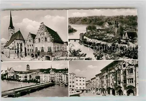 AK / Ansichtskarte Wasserburg Inn Kirche Panorama Innpartie Patrizierhaus Kat. Wasserburg a.Inn