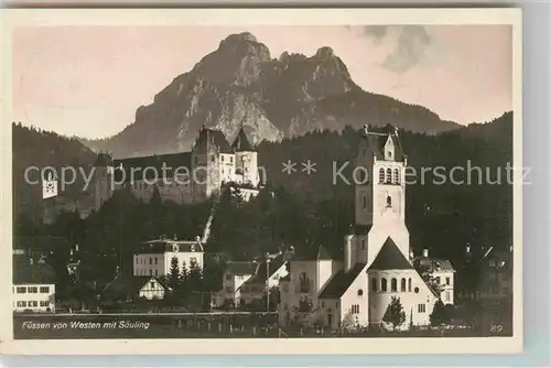 AK / Ansichtskarte Fuessen Allgaeu Kirche Schloss Saeuling Kat. Fuessen
