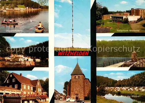 AK / Ansichtskarte Witzhelden Diepentalsperre Campingplatz Gaststaette Muehle Ferienheim Wiesental Sengbachtalsperre Wupper Kirche Sender Kat. Leichlingen (Rheinland)