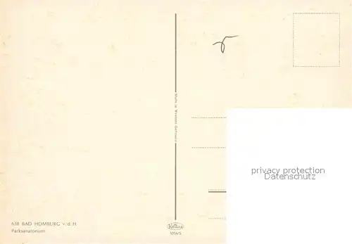AK / Ansichtskarte Bad Homburg Parksanatorium Kat. Bad Homburg v.d. Hoehe
