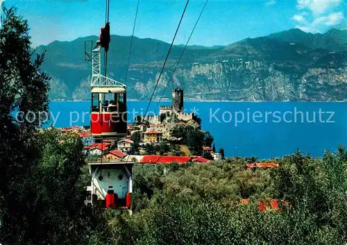 AK / Ansichtskarte Seilbahn Monte Baldo Lago di Garda Malcesine Castello Scaligero Kat. Bahnen