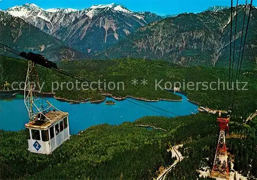 AK / Ansichtskarte Seilbahn Zugspitze Eibsee Ammergauer Alpen Kreuzspitze Kat. Bahnen