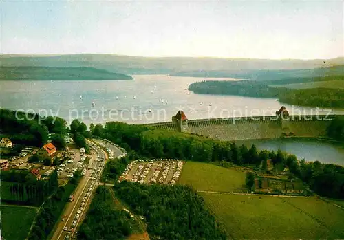 AK / Ansichtskarte Moehnetalsperre Staumauer Luftaufnahme Kat. Sundern (Sauerland)