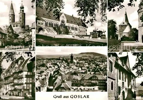 AK / Ansichtskarte Goslar Marktkirche Kaiserplatz Breites Tor Rathaus Ostteil Kat. Goslar