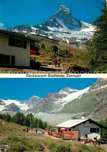AK / Ansichtskarte Zermatt VS Restaurant Stafelalp mit Matterhorn Kat. Zermatt