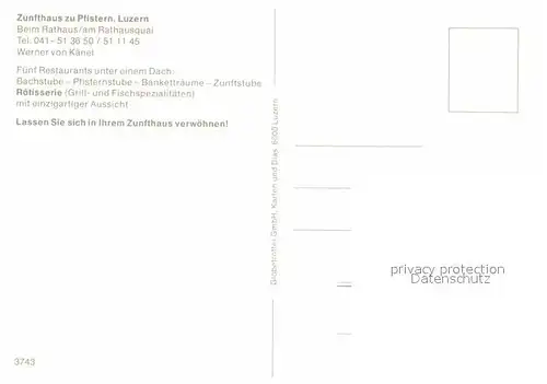 AK / Ansichtskarte Luzern LU Zunfthaus zu Pfistern Kat. Luzern