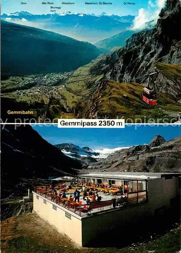 AK / Ansichtskarte Gemmipass Wallis Gemmibahn Restaurant Wildstrubel Sonnenterrasse Alpenpanorama Kat. Gemmipass