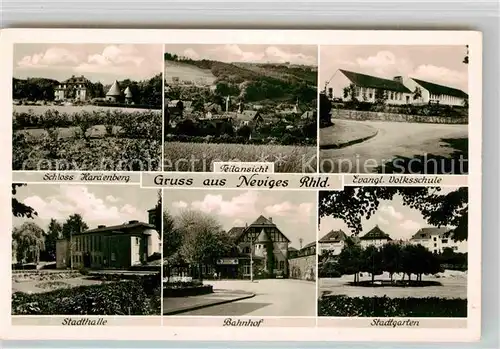 AK / Ansichtskarte Neviges Velbert Schloss Hardenberg Evangelische Volksschule Stadthalle Bahnhof