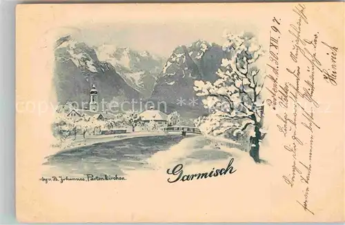 AK / Ansichtskarte Garmisch Partenkirchen Winter Panorama Partenkirchen Kat. Garmisch Partenkirchen