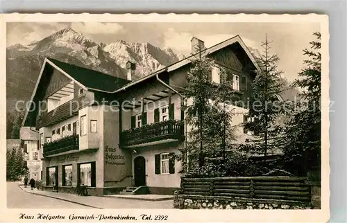 AK / Ansichtskarte Garmisch Partenkirchen Haus Hofgarten  Kat. Garmisch Partenkirchen