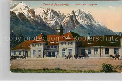 AK / Ansichtskarte Garmisch Partenkirchen Bahnhof Zugspitze Kat. Garmisch Partenkirchen