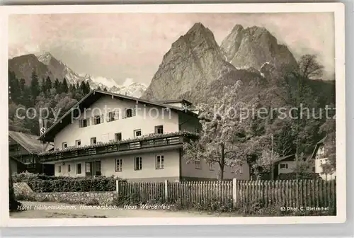 AK / Ansichtskarte Hammersbach Grainau Hotel Hoellentalklamm Haus Werdenfels Kat. Grainau