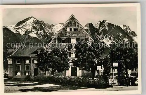 AK / Ansichtskarte Garmisch Partenkirchen Gasthof Alpengruss Kat. Garmisch Partenkirchen