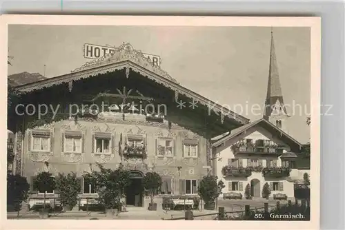 AK / Ansichtskarte Garmisch Partenkirchen Hotel Kirche Kat. Garmisch Partenkirchen