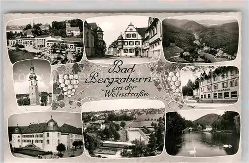 AK / Ansichtskarte Bergzabern Bad Kirche Schloss Teich Schwimmbad  Kat. Bad Bergzabern