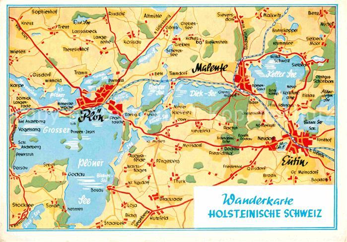 AK / Ansichtskarte Ploen See Wanderkarte Holsteinische Schweiz Kat