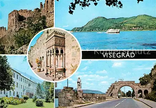 AK / Ansichtskarte Visegrad Burg Donau Dampfer Denkmal Kat. Ungarn