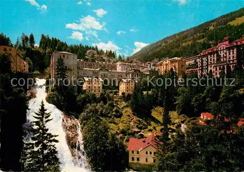 AK / Ansichtskarte Badgastein Ortsmotiv mit Wasserfall Kat. Bad Gastein