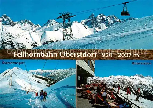 AK / Ansichtskarte Seilbahn Fellhorn Oberstdorf Mittelstation Bierenwanglift   Kat. Bahnen