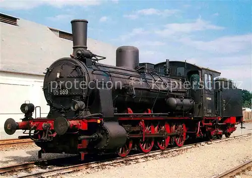 AK / Ansichtskarte Lokomotive Dampf Gueterzuglokomotive 55669 bahnbetriebswerk Erfurt West Kat. Eisenbahn