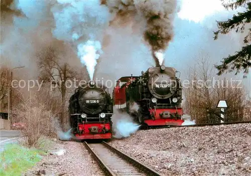 AK / Ansichtskarte Lokomotive Schmalspur Dampflokomotive 997236 5 997235 7 Deutsche Reichsbahn Kat. Eisenbahn