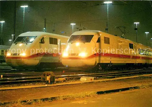 AK / Ansichtskarte Lokomotive Intercity Express 401582 2 401563 2 Deutsche Bahn Abstellanlager Frankfurt  Kat. Eisenbahn