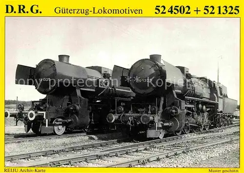 AK / Ansichtskarte Lokomotive Dampf Gueterzug Lokomoitven 524502 + 521325 Deutsche Reichsbahn Kat. Eisenbahn