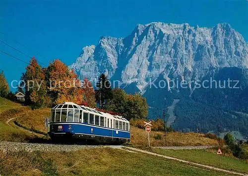 AK / Ansichtskarte Eisenbahn Elektrischer Aussichtstriebwagen 491001 Glaeserner Zug Lermoos Ehrwald  Kat. Eisenbahn