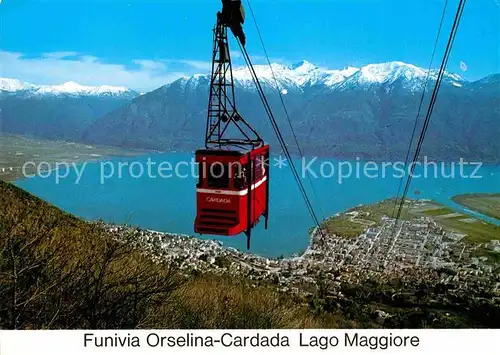 AK / Ansichtskarte Seilbahn Funivia Orselina Cardada Lago Maggiore Locarno Kat. Bahnen