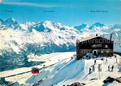 AK / Ansichtskarte Seilbahn St. Moritz Piz Nair Gipfelrestaurant  Kat. Bahnen