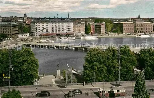 AK / Ansichtskarte Stockholm View on Norrstroem Grand Hotel National Art Gallery Kat. Stockholm