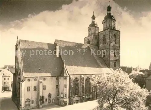 AK / Ansichtskarte Wittenberg Lutherstadt Stadtkirche Handabzug Kat. Wittenberg