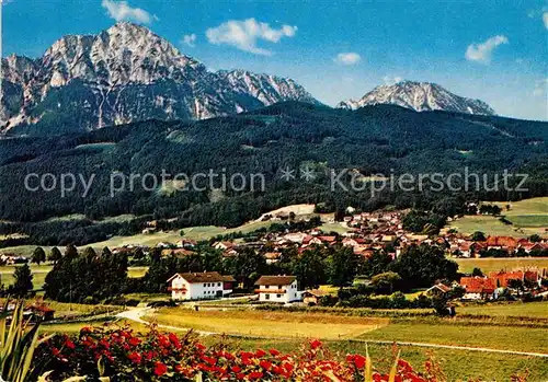AK / Ansichtskarte Aufham Anger Panorama mit Hochstaufen und Zwiesel Chiemgauer Alpen Kat. Anger