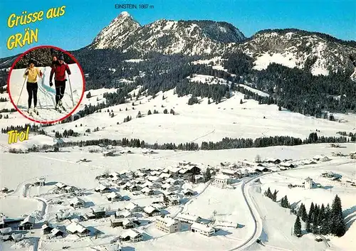 AK / Ansichtskarte Graen Tirol Erholungsort im Tannheimertal Winterpanorama Langlauf Fliegeraufnahme Kat. Graen