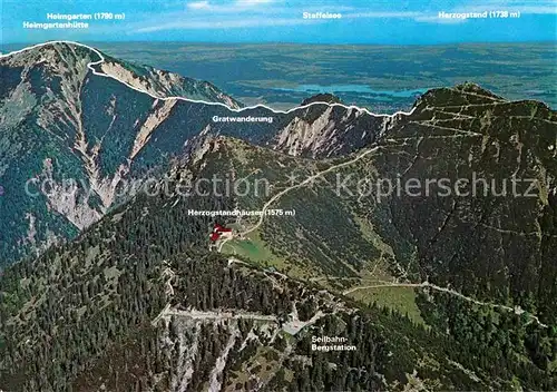 AK / Ansichtskarte Walchensee Walchenseer Berge Blick ueber Herzogstand Heimgarten zum Staffelsee Fliegeraufnahme Huber Karte Nr 8088 Kat. Kochel a.See