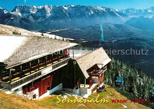 AK / Ansichtskarte Garmisch Partenkirchen Aussichtsrestaurant auf dem Wank Sonnenalm Fernsicht Alpenpanorama Kat. Garmisch Partenkirchen