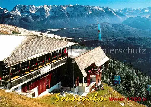 AK / Ansichtskarte Garmisch Partenkirchen Aussichtsrestaurant auf dem Wank Sonnenalm Fernsicht Alpenpanorama Kat. Garmisch Partenkirchen