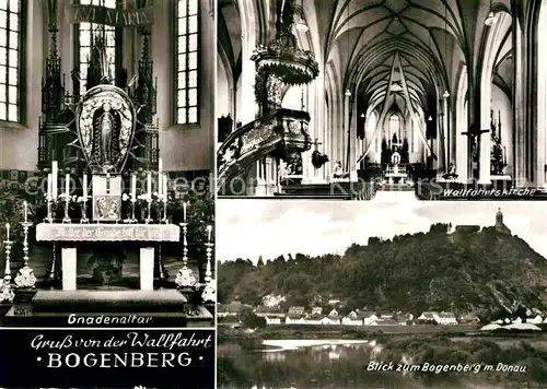 AK / Ansichtskarte Bogenberg Niederbayern Wallfahrtskirche Gnadenaltar Inneres Teilansicht  Kat. Bogen
