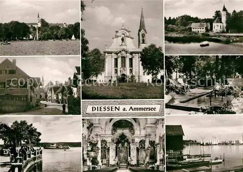 AK / Ansichtskarte Diessen Ammersee Kircheninneres Hafen Kapelle Teilansicht  Kat. Diessen a.Ammersee