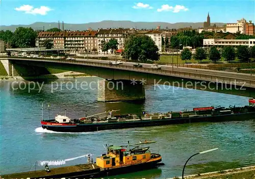 AK / Ansichtskarte Strasbourg Alsace Pont de l Europe sur le Rhin Europabruecke Rhein Frachtkahn Kat. Strasbourg