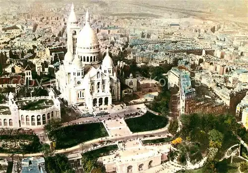 AK / Ansichtskarte Paris Basilique du Sacre Coeur de Montmartre vue aerienne Kat. Paris