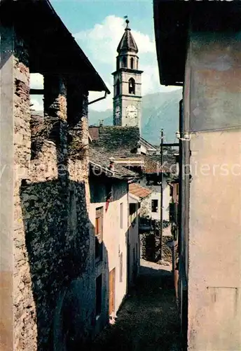 AK / Ansichtskarte Ascona Lago Maggiore Motivo Rustico Gasse Kirchturm