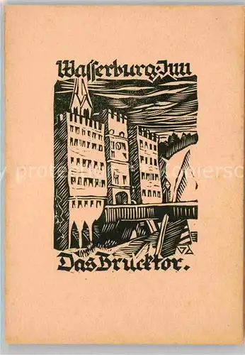 AK / Ansichtskarte Wasserburg Inn Das Brucktor Holzschnitt Kat. Wasserburg a.Inn