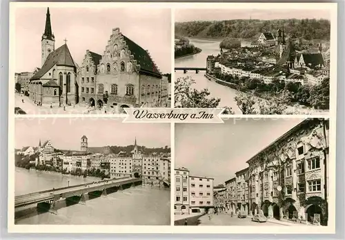 AK / Ansichtskarte Wasserburg Inn Kirche Rathaus Innbruecke Patrizierhaus Kat. Wasserburg a.Inn