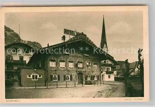 AK / Ansichtskarte Garmisch Partenkirchen Hotel Husar Kat. Garmisch Partenkirchen