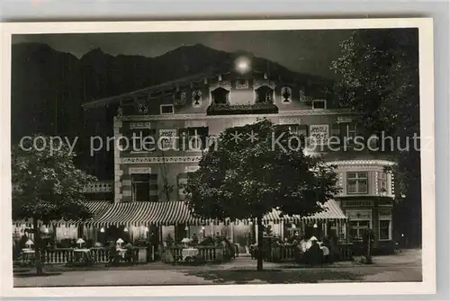 AK / Ansichtskarte Garmisch Partenkirchen Posthotel Nachtaufnahme Kat. Garmisch Partenkirchen