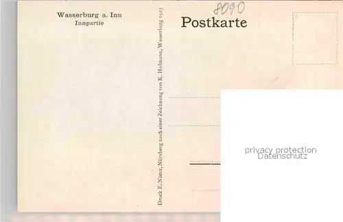 AK / Ansichtskarte Wasserburg Inn Innpartie Kuenstlerkarte Hofmann Kat. Wasserburg a.Inn