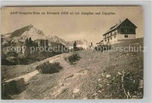 AK / Ansichtskarte Kreuzeck Adolf Zoeppritz Haus Alpspitze Zugspitze Kat. Garmisch Partenkirchen